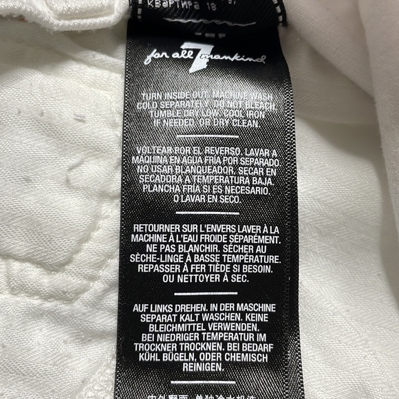 7FAMK CROPPED ALEXA WITH CUT OFF HEM IN WHITE RUNWAY - Picture 7 of 9